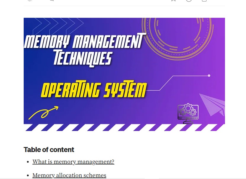 Memory Management Techniques in Operating System